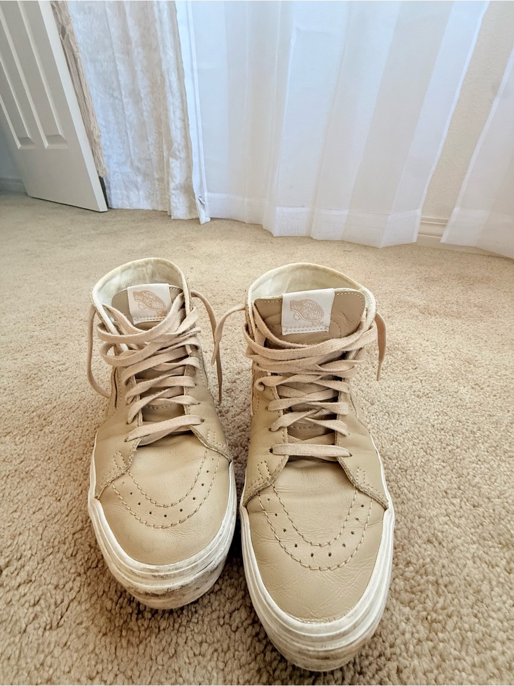 Vans High-Top Sneakers in Beige